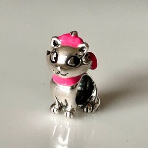 Chamilia DISNEY ‘Marie’ Aristocats Silver w Pink CHAM 925 Preowned Perfect